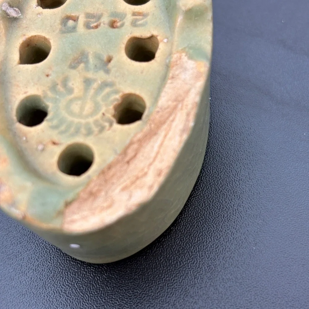 Rookwood Pottery Antique‎ Flower Frog 2225 Green Matte XV 1915 Ceramic Small